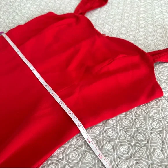 NEW! RIHOAS The Red Sweetheart Neckline Cap Sleeve Midi Dress Size XS - Picture 13 of 15